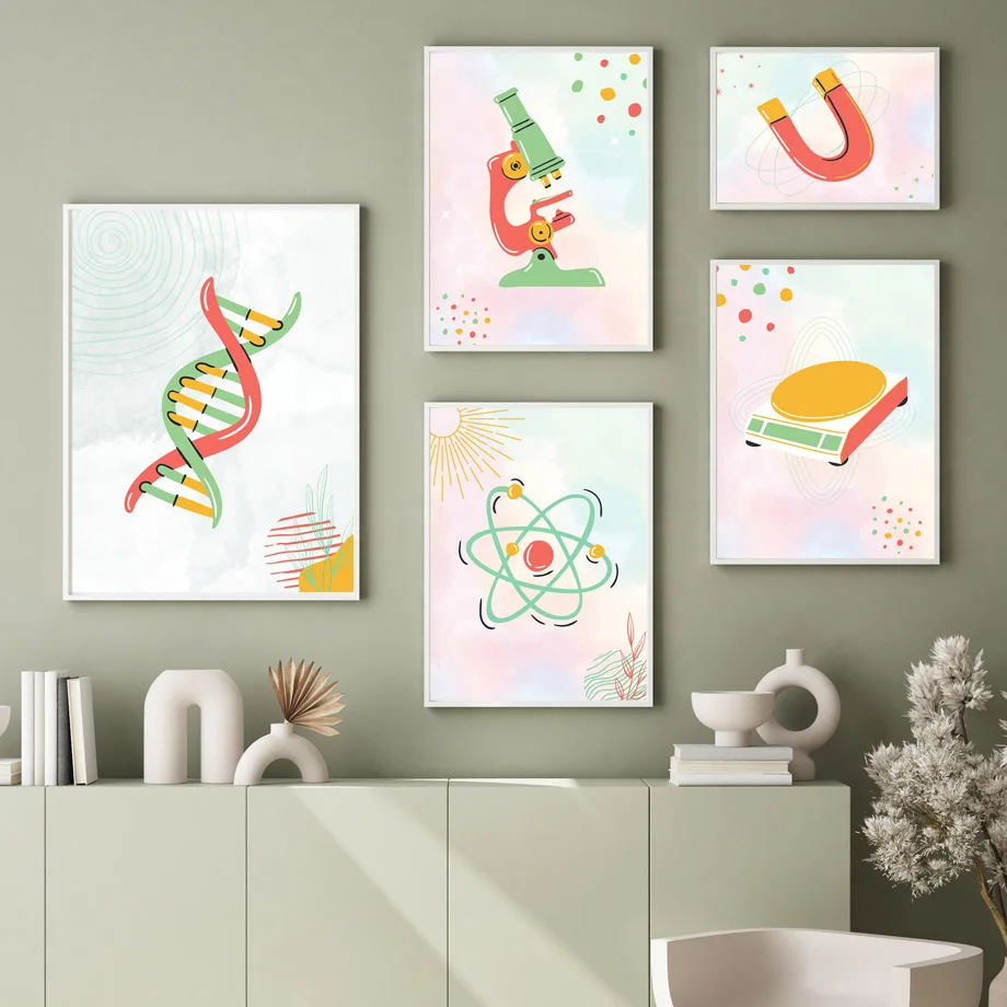 1pc 프레임리스 캔버스 페인팅 과학 생물학 세포 현미 - Science Nursery 리뷰 및 가격