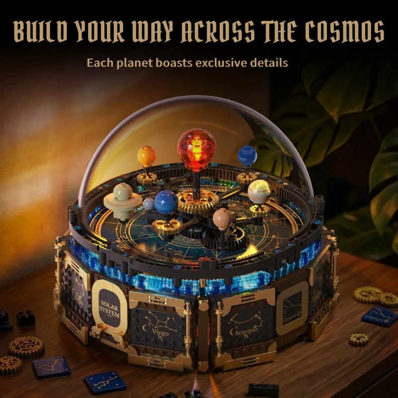 태양계 뮤직박스 조립 블록 세트 회전식 행성 오레리 모 - Solar System Orrery 리뷰 및 가격