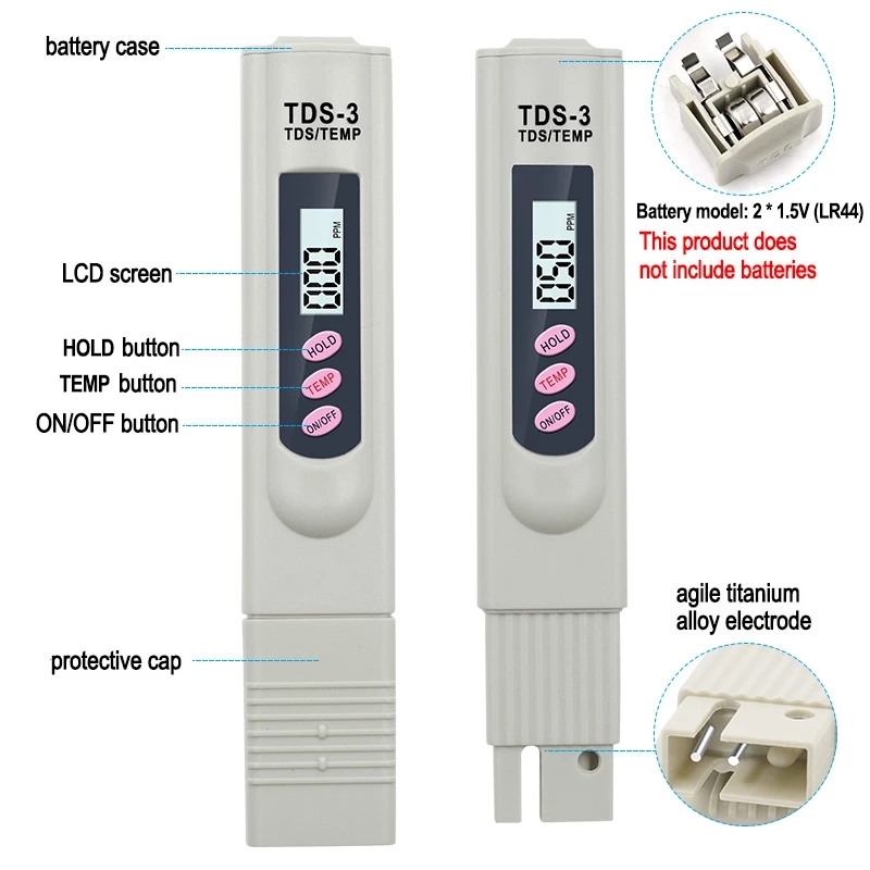 1/3개 휴대용 LCD 디지털 TDS 수질 테스터 수질 - Water Testing Kit 리뷰 및 가격