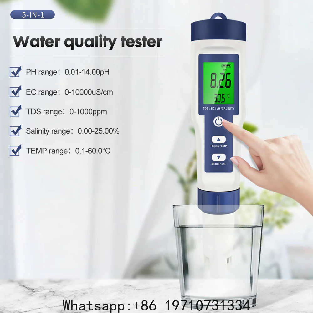5 in 1 디지털 PH 측정기 TDS EC 염도 온도 - Water Testing Kit 리뷰 및 가격