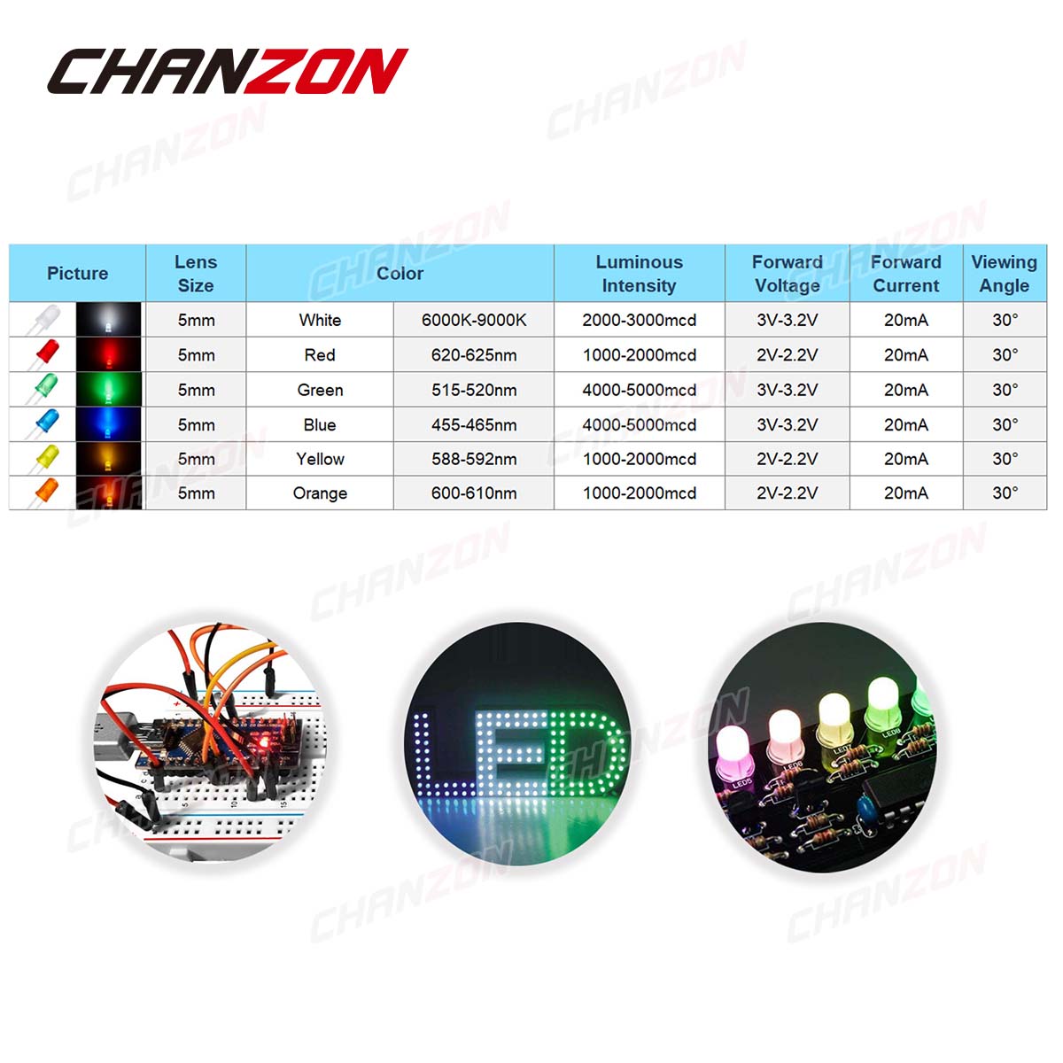 5mm 확산 LED 다이오드 키트 램프 발광 다이오드  - Science Hobby Kit 리뷰 및 가격