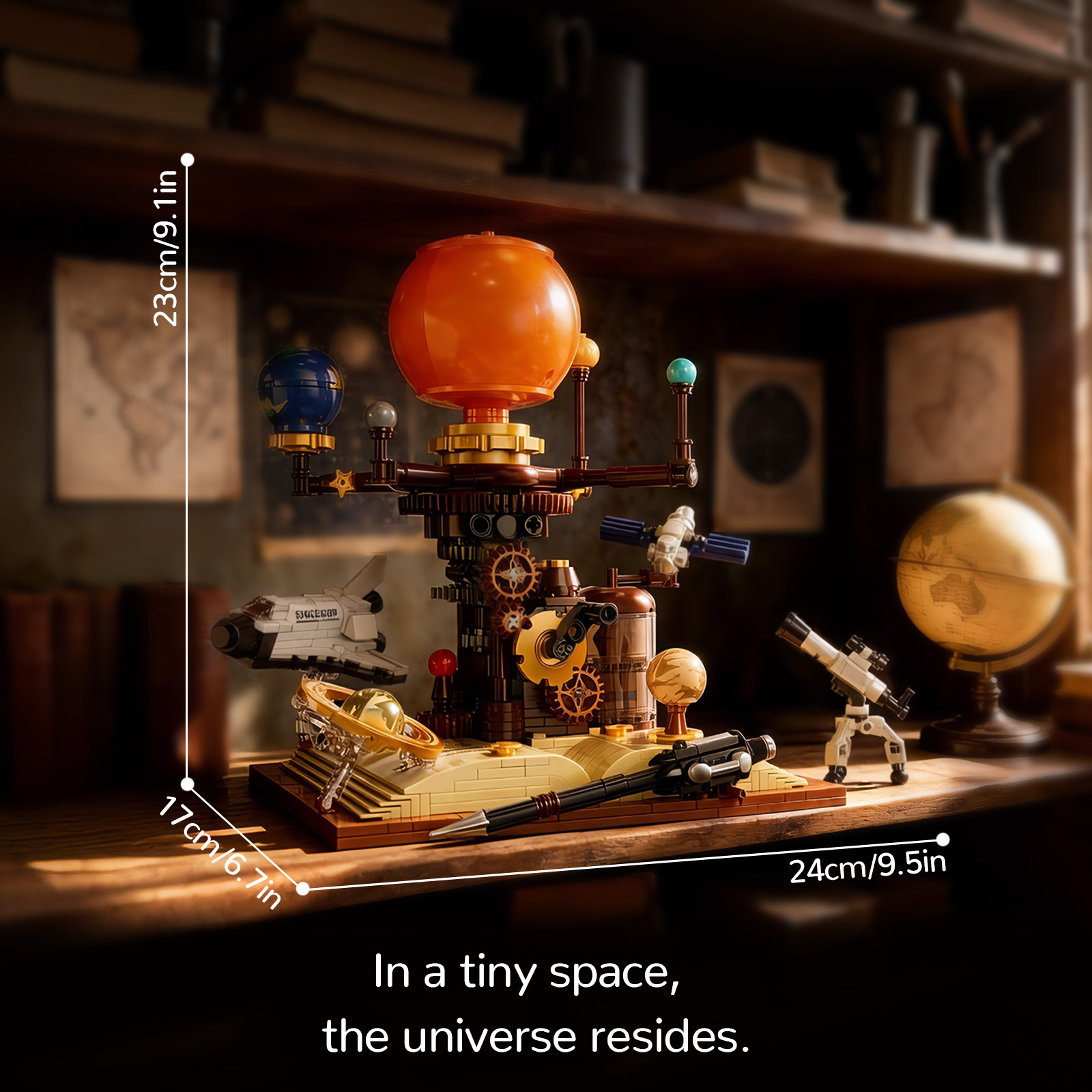 태양계 모델 빌딩 블록 우주 왕복선 위성 망원경 기어  - Solar System Orrery 리뷰 및 가격